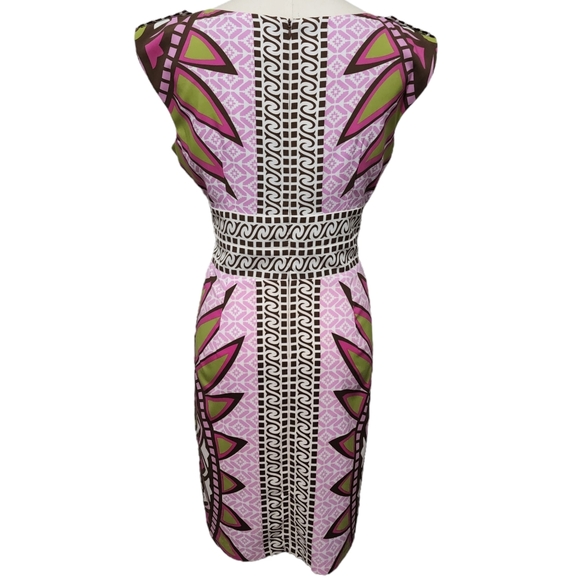 Nicole by Nicole Miller Abstract Medallion Patchwork Sheath Dress Size 10 - Picture 7 of 14